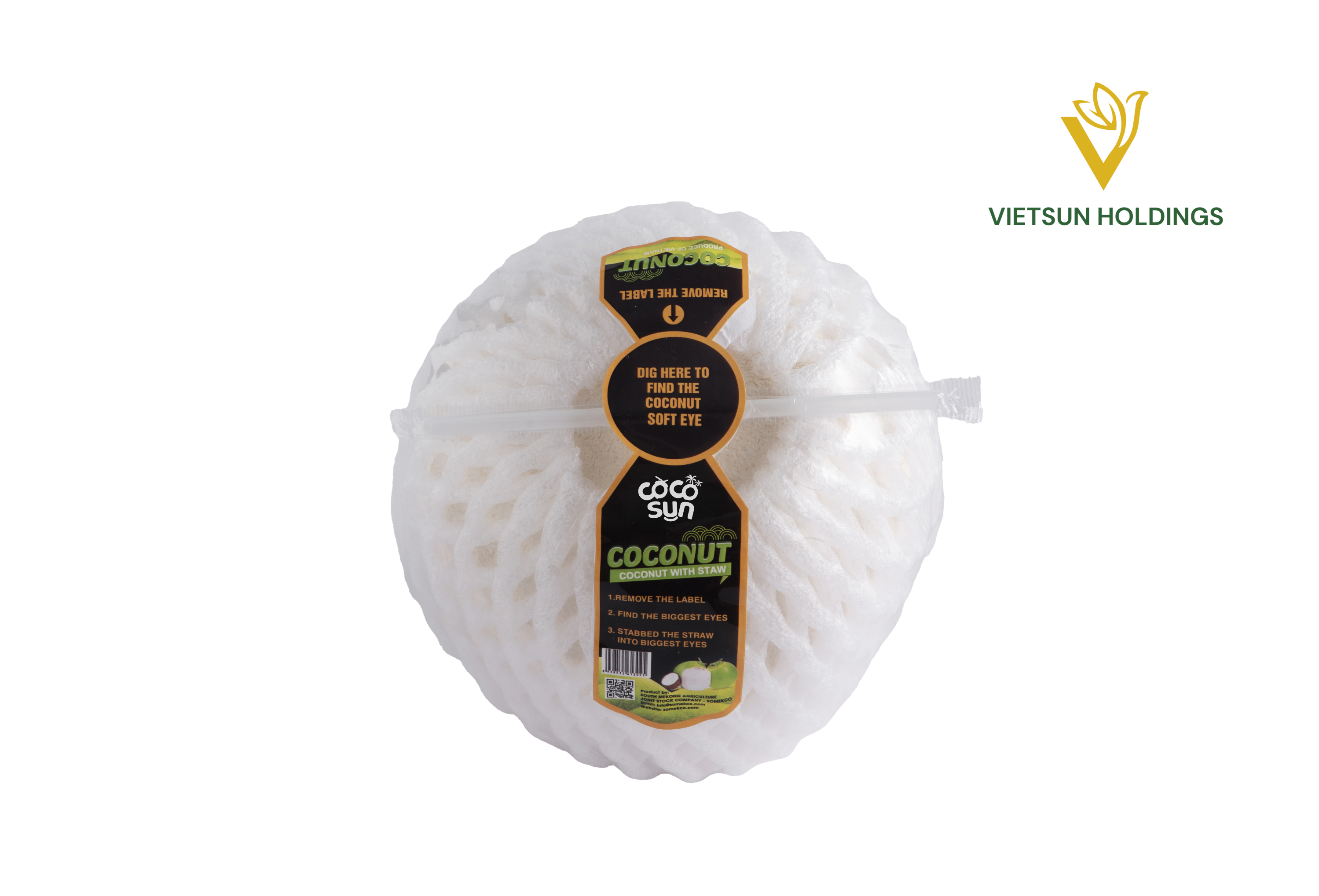 Кокос Diamond с трубочкой